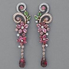 Elegant Multicolor Flower-shaped Earrings, Elegant Multicolor Flower Earrings For Wedding, Elegant Multicolor Drop Bridal Earrings, Elegant Multicolor Flower-shaped Jewelry, Elegant Multicolor Flower Earrings, Elegant Flower-shaped Jewelry With Gemstone Accents, Elegant Flower Shaped Jewelry With Gemstone Accents, Jewelry Closet, Eclectic Jewelry