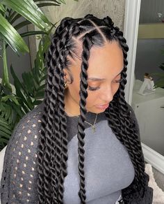 Braids For Black Women Blonde, Twist Braids For Black Women, Jumbo Twist Braids, Twisted Braids For Black Women, Types Of Hair Brushes, Vacation Hair, Braids Styling, Triangle Box Braids, Braids For Black