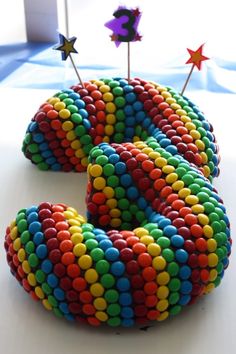 there is a cake made out of beads