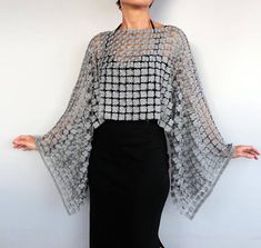 Embroidery Metallic, Grey Shrug, Lace Shrug, Cape Tops, Mother Wedding, Chiffon Shawl, Poncho Shawl, Sugar Candy, 3d Embroidery