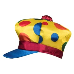 This multi colored clown cap is Perfect for fancy dress parties, Halloween, costume events, carnivals or any other occasions. Cap has a Yellow background, with polka dots all over the cap. This Clown cap is just what you need to complete your clown costume. Enjoy wearing and add the perfect finishing touch to your costume. Features and Specifics: Perfect for a clown costume. Colors Used: Yellow, red, blue, green. One size fits for most Playful Multicolor Costume Hats, Multicolor Novelty Costume Accessories For Carnival, Fun Multicolor Carnival Costume Hats And Headpieces, Multicolor Novelty Costume Hats For Carnival, Novelty Multicolor Costume Hats For Carnival, Fun Multicolor Costume Hats And Headpieces For Carnival, Playful Multicolor Carnival Hats, Clown Hair, Clown Hat