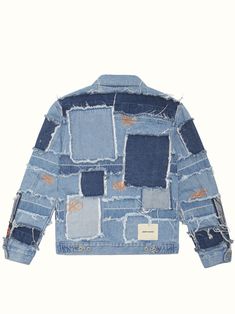 Heron Preston, Denim Jacket Men, Patchwork Designs, Trucker Jacket, Jacket Sale, Preston, Design Logo, Flap Pocket, Size Clothing