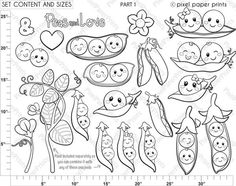 the printable coloring page for peas and beans