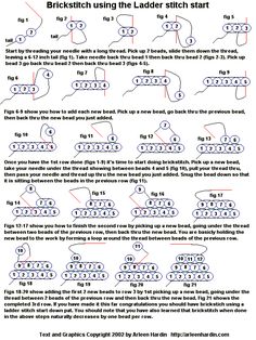 an instruction manual for how to use the breckitch using the ladder stitch start