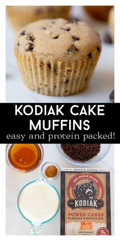 kodiak cake muffins with ingredients to make them