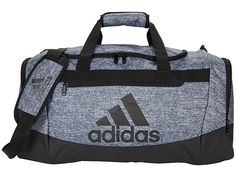 adidas Defender 4 Medium Duffel Bag - Handbags : Grey/Onix Jersey/Black : The primary materials that compose this product contain a minimum of 20 percent recycled content. Whether you're playing at home or away, the adidas Defender 4 Medium Duffel Bag will be your own personal victory. With water-resistant fabric, you'll be a winner come rain or shine. Adjustable shoulder strap with moveable padding. Carry handles feature padded grip. Zip top closure, lined interior. Front and rear zippered pock Small Duffle Bag, Adidas Bags, Duffel Bags, Large Backpack, Grey Adidas, Water Resistant Fabric, Perfect Bag, Adidas Online, Medium Bags