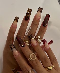 Eccentric Nails, Maximalist Nails, Nails Baddie, Blue Glitter Nails, Diy Acrylic Nails, Glamour Nails, Dope Nail Designs