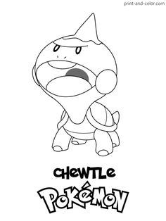 the pokemon coloring page is shown in black and white, with an image of a cartoon character