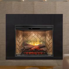 an electric fireplace in a living room