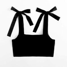 New With Tags Fitted Black Crop Top With Tie Back, Black Tie-back Crop Top For Spring, Black Tie Back Crop Top For Spring, Black Cotton Bra Friendly Crop Top, Bra Friendly Black Cotton Crop Top, Black Cotton Bra-friendly Crop Top, Black Cotton Crop Top Bra Friendly, Chic Black Bra-friendly Tops, Black Tie Back Crop Top