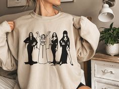 Classic Horror Sweatshirt, Halloween Costume, Addams Family Sweatshirt Addams Family Clothing, Addams Family Sweatshirt, Addams Family Shirt, Morticia Addams Costume, Lily Munster, Morticia Addams, Thoughtful Gifts For Her, Horror Halloween, Sweatshirt Halloween