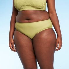 Xhilaration Juniors' Plus Size Hipster Bikini Bottom Nwt Sz 26w Green Bikini Bottom Freshens Up Your Swim Collection Mid-Rise Cut Offers A Straightforward Look And A Sleek Silhouette Full Liner And Opaque Fabric Give You Confident Coverage In And Out Of The Water Target One Piece Swimsuit, Plus Size Hipster, Size Inclusivity, Stepper Workout, Bandeau Bathing Suits, High Leg Swimsuit, Swimwear Bottoms, Swim Suit Bottoms, Cheeky Bikinis