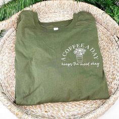 This Coffee Lover long sleeve t-shirt is a perfect for any season. Pairs perfectly with your favorite cup of coffee! We use super soft, high quality Bella Canvas tees. The T-Shirt Color is Military Green. 100% airlume combed and ringspun cotton Coverstitched collar and sleeves Unisex sizing; size up for a cozier fit These shirts are Unisex sizing & preshrunk, please see size chart in listing photos or FAQ page for sizing information. Coffee Long Sleeve T-shirt With Letter Print, Casual Long Sleeve Coffee T-shirt, Coffee Long Sleeve Top With Letter Print, Coffee Color Long Sleeve Top With Letter Print, Everyday Long Sleeve Letter Print T-shirt, Coffee Long Sleeve T-shirt With Graphic Print, Coffee Color Long Sleeve T-shirt With Graphic Print, Coffee Color Long Sleeve Graphic T-shirt, Coffee Long Sleeve Cotton Top