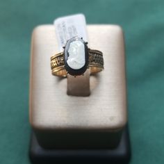 Beautiful Vintage Victorian Ring. A Rare Find! Not Stamped, But Tested At 10kt Gold. Black Onyx Stone With Male Cameo Face. Intricately Etched Band. Size 5 3/4. Victorian Ring, Cameo Ring, Victorian Rings, Black Onyx Stone, Vintage Victorian, Onyx Stone, Womens Jewelry Rings, Black Onyx, Gold Black