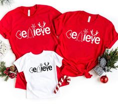 Christmas Believe Shirt, Believe Shirt, Christmas Gift, Believe Christmas Shirt, Christmas Party Shirt, Christmas Shirt, Cute Christmas Tee, Happy Christmas Shirt Hi , I'm Eliza. Welcome to my shop! Your precious shirt is here. As a small business owner making happy  my customers with their purchase is my priority. I prepare all my shirts with love. Please don't hesitate to contact me if you have any question ,concern ,compliment or just to say hi:) Thanks for supporting me. Please check all det Cricut Tshirt, Merry Christmas Family, Christmas Party Shirt, Matching T Shirts, Matching Christmas Shirts, Christmas Party Shirts, Cute Christmas Shirts, New Years Shirts, Mommy And Me Shirt