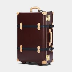 Luxury Luggage Sets, Red Suitcase, Steamline Luggage, Designer Travel Bags, Key Locks, Luxury Luggage, Leather Suitcase, Cream Art, Luggage Case