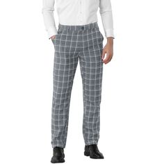 The fabric of these pants is lightweight and durable, making them comfortable to wear day or night. Designed with a plaid pattern, these trousers can be paired with shirts, suits, etc. to create different fashionable looks. These plaid trousers are suitable for business, casual wear, dates, vacations, weddings, proms and other formal or casual occasions. Business Casual Plaid Cotton Pants, Plaid Business Casual Pants With Pockets, Plaid Pants With Pockets For Business Casual, Business Casual Plaid Cotton Bottoms, Casual Plaid Pants With Welt Pockets, Plaid Cotton Bottoms For Business Casual, Business Casual Wear, Outfit Hombre, Mens Linen Pants