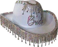 Western Wedding Hat With Rhinestones, Fringe Cowgirl Hat, Country Music Festival, Felt Cowboy Hats, Cowgirl Hat, Cowgirl Hats, Cowboy And Cowgirl, Silver Rhinestone, Hen Party