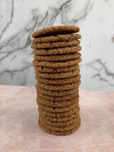 a stack of cookies sitting on top of a table