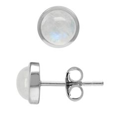 PRICES MAY VARY. Silvershake 6 mm Natural Round Shape Rainbow Moonstone 925 Sterling Silver Stud Earrings Bezel Set Cabochon, Minimalist Earrings Studs, Womens Earrings Studs, Minimalist Studs, Sterling Silver Stud Earrings, Moonstone Earrings, Birthstone Earring, Silver Stud Earrings, Sterling Silver Studs