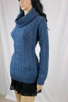 Ladies Ralph Lauren Blue Cable Knit Turtleneck Sweater  ~NWT~ Lauren by Ralph Lauren   100% Authentic Ralph Lauren "Indigo" Color Beautiful Cable Knit Design Long Sleeves Turtleneck Split Hemline, 2" Longer in The Back Ribbed Cuffs, Hem And Turtleneck Perfect to Dress up With Slacks or Dress Down With Leggings And Boots 55% Cotton 45% Acrylic Super Soft Heavy Weight         Sizes:                      Armpit to Armpit:                             Shoulder to Front Hem:              Small 20" (50.80cm) 24" (60.96cm) Medium 21" (53.34cm) 25" (63.50cm) Large 22" (55.88cm) 25" (63.50cm) X-Large 23" (58.42cm) 26" (66.04cm) XX-Large 24" (60.96cm) 26" (66.04cm) Hello! Welcome to Quality Clothes Connection! All of our items are 100% Authentic.  We try to ship same business day, if not then the nex Cable Knit Turtleneck, Indigo Color, Cable Knit Turtleneck Sweater, Indigo Colour, Trash Bin, Knit Turtleneck, Knit Turtleneck Sweater, Long Sleeve Turtleneck, Ralph Lauren Blue