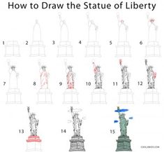 how to draw the statue of liberty