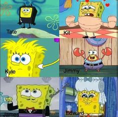 spongebob memes that are all different colors