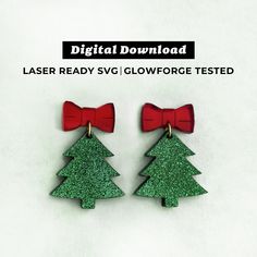 "Get All My Files for $10/Month + All Files I Make in the Future: https://www.patreon.com/VicTacToe ◈ Christmas Tree with Bow Acrylic Earrings File - Digital Download ◈ Download the file and then make earrings with your laser cutter! THIS IS A DIGITAL DOWNLOAD. NO PHYSICAL ITEM WILL BE SHIPPED. DOWNLOAD INCLUDES: * SVG File * A directions file and a suggested material & Glowforge settings file * Info for where I purchased acrylic to make these earrings Earring Specs: Acrylic pieces top to bottom Glowforge Settings, Earrings Svg, Laser Cut Jewelry, Make Earrings, Acrylic Earrings, Blue Line, How To Make Earrings, Instant Download Etsy, Svg File