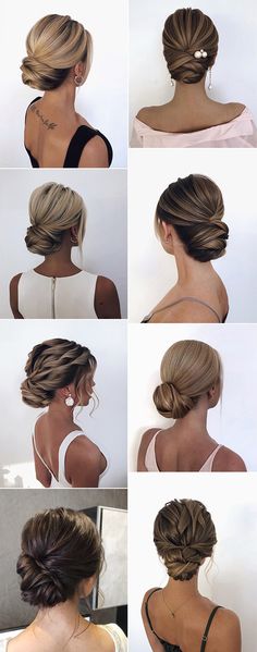 the back of a woman's head with different hairstyles and hair styles