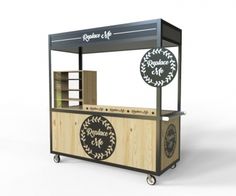 an image of a food cart that is on wheels for people to eat and drink