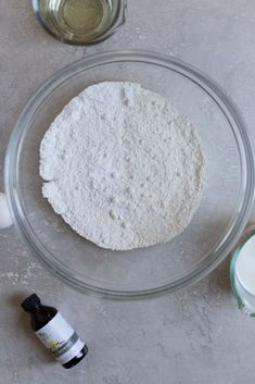 ingredients to make homemade bread in a bowl