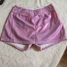 Nwt Stretchy Purchased For Costume. Never Worn Purple Party Shorts, Purple Short Bottoms For Party, Purple Party Bottoms Short Length, Purple Short Length Bottoms For Party, Purple Short-length Party Bottoms, Purple Short Length Party Bottoms, Mauve Fitted Bottoms For Summer, Fitted Mauve Bottoms For Summer, Pink Booties