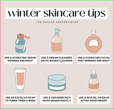 Skin Care Routine For Winters, Winter Body Care Dry Skin, Skincare Tips For Winter, Winter Dry Skin Remedies Faces, Dry To Normal Skin Care Routine, Skin Care For Normal To Dry Skin, Winter Skincare Routine Dry Skin, The Dallas Esthetician, Winter Skincare Aesthetic