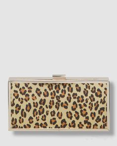 $125 Christian Siriano Women's Gold Leopard Print Minaudiere Clutch Bag Description Christian Siriano New York leopard-print resin minaudiere box clutch bag. Detachable shoulder chain, 20" drop. Lift-lock closure. Interior, slip pocket. 4"H x 7.5"W x 2"D. Iron/PU Imported. About Us We sell only 100% authentic clothing from new with tags to gently used. We have a 100% authentic or money back guarantee on every item we sell. Items are listed daily so make sure to put us on your favorite! Most of o Everyday Gold-tone Clutch Box Bag, Trendy Leopard Print Clutch Bag, Leopard Clutch, Rectangular Leopard Print Shoulder Bag With Gold-tone Hardware, Elegant Leopard Print Bag With Gold-tone Hardware, Box Clutch, Shoulder Chain, Christian Siriano, Sell Items