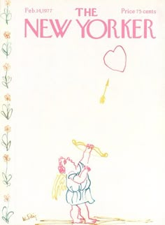 the new yorker magazine cover with an angel holding a heart shaped balloon in it's hand