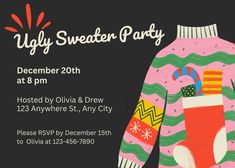 the ugly sweater party is coming to town on december 20th, and it's free