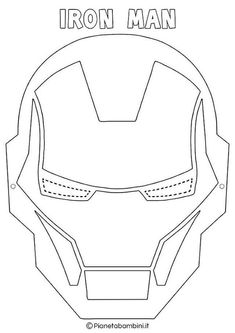 the iron man mask is shown in this coloring page