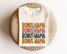 Retro Bonus Mama Shirt, Step Mom Gift Shirt, Mother's Day Tshirt, Bonus Mom Gifts, Best Step Mom Ever Tee 1-) Please, Check and Review all Photos. 2-) Select Your Product Type and Color. 3-) Select Your Product Size. 4-) Click ADD TO CART and You can go back to add more product color and text color or You can complete the checkout process. 5-) After You added your note, Please Click "Proceed to Check Out" ❤ Washing Instructions: For best results, wash inside out and lay flat to dry. Wash with li Step Mom Mothers Day Gifts, Bonus Mom Shirt, Bonus Mom Gifts, Cricut Shirts, Mama Tshirts, Bonus Mom, Step Mom Gifts, Step Mom, Mom Stuff