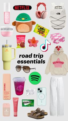 the road trip essentials poster is shown