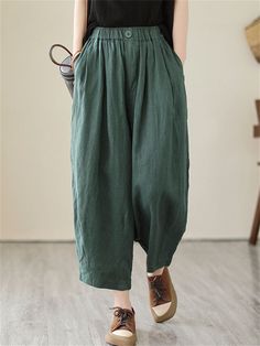 Description Product ID: BT2051336 Material: Cotton, Linen Pattern: Solid Season: Spring, Summer Style: Casual, Simple Occasion: Vacation, Holiday, Daily Package included: 1* Pants Size Chart (Asian Size): Please allow 1-3 cm measured error. Size Pant Length Waist Hip M 86cm | 33.9 in 60cm - 96cm | 23.6'' - 37.8 in 128cm | 50.4 in L 87cm | 34.3 in 62cm - 98cm | 24.4'' - 38.6 in 130cm | 51.2 in XL 89cm | 35.0 in 66cm - 102cm | 26.0'' - 40.2 in 132cm | 52.0 in XXL 90cm | 35.4 in 70cm - 106cm | 27.6'' - 41.7 in 134cm | 52.8 in Loose Pants For Women, Linen Pattern, Pant Length, Loose Pants, Summer Style, Cotton Linen, Season Spring, Style Casual, Summer Fashion