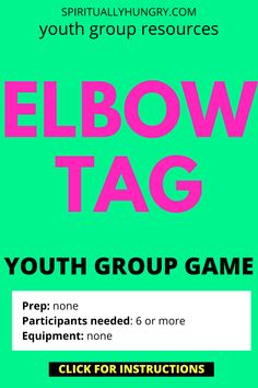 Looking for a high-energy, no-prep activity for youth group? The Elbow Tag Youth Group Game is perfect! Teens love this fun, fast-paced game that requires no equipment and keeps everyone engaged. Great for any youth group setting, indoor or outdoor—check out how to play and bring this easy game to your group! via @alexiswaid Frozen Tags, Warm Up Games, Games To Play With Kids, Energy Activities