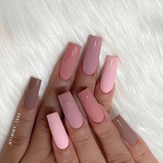 Makijaż Smokey Eye, Long Square Acrylic Nails, Bling Acrylic Nails, Pink Acrylic Nails, Square Acrylic Nails, Short Acrylic Nails, Nail Polishes