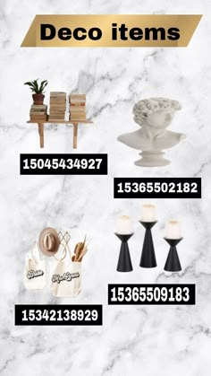 the top ten items for decor on display in this info sheet, including candles and vases