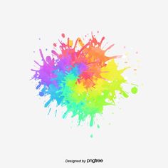 colorful paint splattered on a white background with the words designed by engridgee