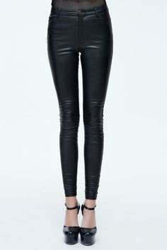 Product Code: PT055 Color: Black Gender: Female Materials: SYNTHETIC LEATHER 100% Notice: Other Accessories Are Not Include This simple style small feet tight-fitting trousers is made of elastic coarse grained imitated leather, suitable for daily wear. Size(IN) Waist Hip Front Rise Back Rise Length XS 27.17 30.71 9.84 13.78 40.16 S 29.13 32.68 10.04 13.98 40.35 M 31.10 34.65 10.24 14.17 40.55 L 33.07 36.61 10.43 14.37 40.75 XL 35.04 38.58 10.63 14.57 40.94 2XL 37.01 40.55 10.83 14.76 41.14 3XL 38.98 42.52 11.02 14.96 41.34 Trendy Tight Mid-rise Leggings, Trendy Mid-rise Tight Leggings, High Stretch Mid-rise Leggings For Night Out, Edgy Fitted High-waisted Leggings, Trendy Tight Footless Leggings, Casual Stretch Leather Pants, Chic Tight Leggings Trousers, Chic Tight Leggings, Trendy Elastic Leggings For Fall