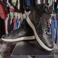 Brand: Nike Air Force 1 High '07 Premium "1-800 Toll Free Pack" Condition: 10-10 Deadstock Never Worn Flaws: None (New, Never Tried On) Size: Men's Size 11.5 Color: Black, White, Grey Date: 2021 Brand: Nike Air Force 1 High '07 Premium "1-800 Toll Free Pack" Included: Original Box (Box Has Minor Flaw On Front) Shipping: They Will Come With The Original Box Shown In Photos And Will Be Packaged With A Box Around The Original Shoe Box So No Damages Occur. Will Ship Next Availabile Day. Any Question Nike High-top Custom Sneakers For Sports Events, Nike Air Force 1 High, Air Force 1 High, 1 800, Nike Air Force 1, Shoe Box, Air Force 1, Mens Shoes Sneakers, Nike Air Force