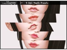 four different images of the same woman's face and lips, all with different angles