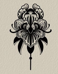 an intricately designed flower on a beige background