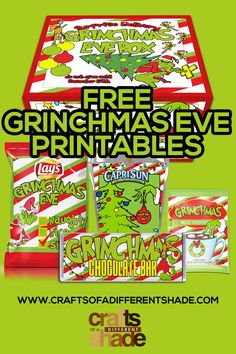 an advertisement for grin - mas eve printables with the text, free grin - mas