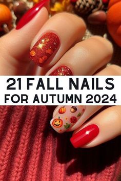 Fall Nails With Cheetah Print, Red Autumn Nails, Nails For Autumn, Earthy Greens, Easter Nail Art, Daisy Nails, Creative Nail Designs